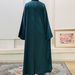 Muslim Plain Bell Long Sleeve Loose Belt Solid Color Women's Robe_ecoleips.com