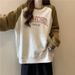 real-shot Cotton Letter-printed Round-neck Raglan Sweatshirt For Women, Spring And Autumn Thin Style,_ecoleips.com