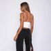 2024 European And American Summer Bestseller Solid Color Slim Fit Short Sleeveless V-Neck Backless Halter Neck_ecoleips.com