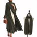 Muslim Dress Women Elegant Chiffon Layered Kimono Dress With Flared Sleeves – Solid Color A-Line Maxi Dress For Women_ecoleips.com