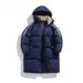 Unisex Long Padded Coat Winter Jacket With Polyester Fill, Loose Fit, Stand Collar, Zip Closure (Blue, Navy, Beige)_ecoleips.com