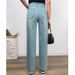 Retro-style High-waisted Wide-leg Pants, 2025 Spring New Fashion Versatile Washed Loose Women's Jeans_ecoleips.com