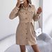 Women's Corduroy Shirt Dress – Long Sleeve Belted Tunic (S-XL, Fall/Winter Staple)_ecoleips.com