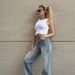 European Style Light Blue Wide-Leg Jeans For Women, Spring New Washed High-Waist Loose Fit Versatile Casual Straight-Leg_ecoleips.com