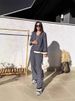 Bohemian Print Lounge Set – Women's Long Sleeve Shirt & High Waist Pants Outfit, Loose Fit Ethnic Two-Piece (Black/Grey/Blue, S-5XL)_ecoleips.com