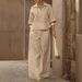 Spring Summer Women's Solid Color Two Piece Set Slimming Wide Leg Pants Versatile_ecoleips.com