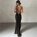 Summer Sexy Backless Halter Neck Evening Dress For Women Hip Covering Slim Fit_ecoleips.com