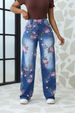 Women's Clothing Women's Trendy Plus Size Wide Leg Pants Autumn Printed Jeans Long Sleeve For Formal & Casual_ecoleips.com