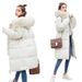 Women’s Winter Coat With Luxe Fur Collar – Mid-Length Korean Style Cotton Jacket, Warm Bio-Down Filling (Black/White/Grey, M-3XL)_ecoleips.com