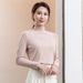 Women's High-Neck Thermal Shirt – Soft Australian Fleece, Warm & Breathable, Slim Fit (Long Sleeve, Versatile Layering Essential)_ecoleips.com