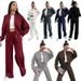 Women's Clothing Pure Color Plus Velvet Zipper Cardigan Women's Fashion Casual Straight Pants Set_ecoleips.com