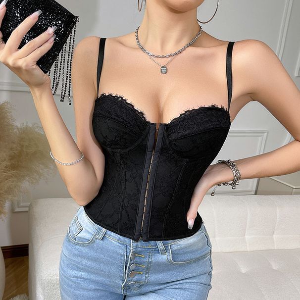 French Style Shapewear Top For Women Sexy Strapless Camisole With Jacquard Inner Layer Fishtail Bra Design_ecoleips.com