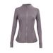 Women's Gold Zipper Jacket Top Slim Fit Stand Collar Quick Drying Elastic Fitness Running Yoga Wear_ecoleips.com
