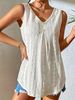Aria Basics Aria Basics 2025 European And American Cross-border Summer New Women's Loose Jacquard Hollow V-neck Buttoned Sleeveless Mid-length_ecoleips.com