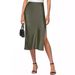 Aria Basics Aria Basics Cross-border 2024 European American Women's Slit Satin Skirt, Elastic High-waisted Dress, Slimming, Fashionable_ecoleips.com