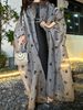 LY10 Women's Muslim Clothing Abaya Simple Rose Flower Outer Skirt Set Long Robe_ecoleips.com