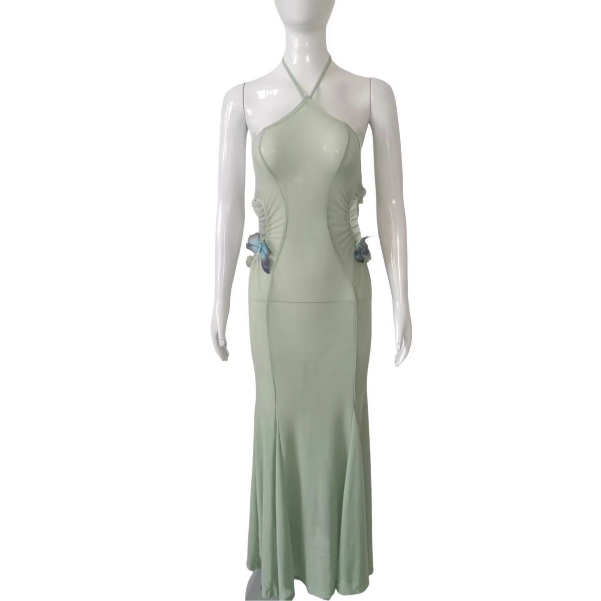 Women's Sexy Butterfly Halter Hollow Out Backless Mermaid Bodycon Maxi Dress – Ins Style Summer Gown 2026_ecoleips.com