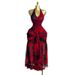 Women's Clothing Summer New Sweet And Fresh Printed Mesh Halter Neck High End Temperament Lace Up Dress Long Skirt_ecoleips.com
