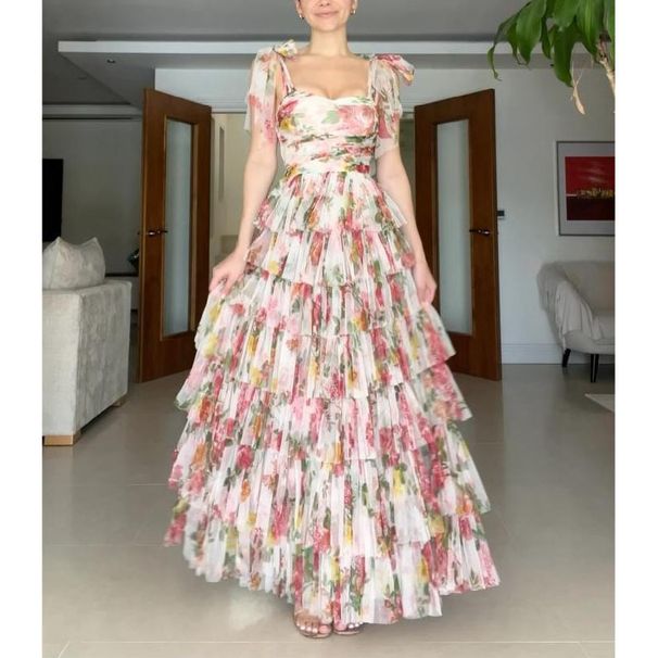 Women's Clothing Sexy Sexy Print Large Distressed Dress Folded Skirt_ecoleips.com
