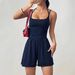 Women's Casual Summer Wide Leg Jumpsuit Loose Bandeau Top Waist Cinching Shorts Rompers_ecoleips.com