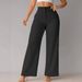 Women's Wide Leg Trousers Casual Style Suit Pants Long Solid Color Drapey Bottoms_ecoleips.com