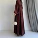 Muslim Dress Women Elegant Middle Eastern Muslim Abaya – Flowy Skirt Modest Dress For Women (S-XXL)_ecoleips.com