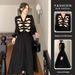 Autumn New Korean Fashion Sweater Patchwork Maternity Dress_ecoleips.com