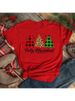 European And American Cross-border Foreign Trade Women's Clothing Christmas Merry Round Neck Printed Ladies Short Sleeve_ecoleips.com