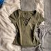 Retro American Short Sleeve V-neck T-shirt Women's Summer New Sweet Cool Style Hot Girl Waist-cinching Top Trendy Knitted Moi..._ecoleips.com