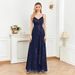 Women's Clothing V Neck Sequined A Line Evening Dress For Women Style Halter Neck Bridesmaids Parties Weddings_ecoleips.com