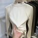 2025 Brushed Warm Elasticity Line Feeling Semi High Neck Long Sleeved Base Shirt Autumn And Winter New Skin Friendly_ecoleips.com
