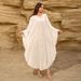 2025 New Cross-Border Middle Eastern Arab Women's Long-Sleeve Pleated Bat-Sleeve Round-Neck Robe Dress_ecoleips.com