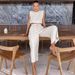 Summer Shoulder Pad Sleeveless Top And Long Pants Two-Piece Casual Fashion Cotton Linen Women's Set_ecoleips.com