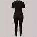 Women's Clothing American Style Women's Tight Fitting T-Shirt And Pants Set Short Sleeved Fashion Clothing For Women_ecoleips.com