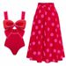 Women's Clothing Sexy One Piece Swimsuit Female Chiffon Skirt Swimsuit Swimming Suit_ecoleips.com