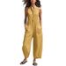 2026 European And American Fashion Casual Women's Sleeveless Stand Collar Pocket Jumpsuit Independent Site_ecoleips.com