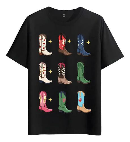 Women's T-Shirts Tshirt Muscle Freaks Western Style Cowboy Boots_ecoleips.com