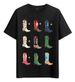 Women's T-Shirts Tshirt Muscle Freaks Western Style Cowboy Boots_ecoleips.com