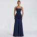 Women's Elegant Solid Color Sleeveless Dress American Style Spring Summer New Cross Border Waist Cinching Suspender Dress_ecoleips.com