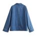 2024 Spring New Women's Set: European American Style French Fashion Washed Blue Denim Top And Straight-Leg Pants Set_ecoleips.com