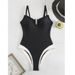 Aria Basics Solid Color One-Piece Swimsuit For Women, New European And American Style, Sexy Deep V, Push-Up High-End Backless_ecoleips.com