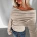 WG128 European American New Spring And Autumn Fashion Sexy Off-shoulder Long-sleeve Solid Color Women's T-shirt_ecoleips.com