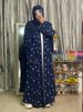 New Muslim Dresses Islamic Clothing Moon Embroidery Robe And Chiffon Scarf Ramadan Dubai Luxury Abaya Moroccan Kaftans For Women_ecoleips.com