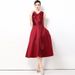 French Retro V-Neck Dress With Oversized Bow & Flared Skirt – Sleeveless High-Waist A-Line Dress (S-2XL)_ecoleips.com
