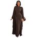 Women's Clothing Two Piece Set Pullover Backless Dress With Mesh Long Shawl Long Sleeved Ribbon Dress_ecoleips.com