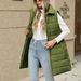Women's Plus Size Cotton Vest Jacket Autumn/Winter Solid Color Zipper Pocket Mid Length Style Clothing_ecoleips.com