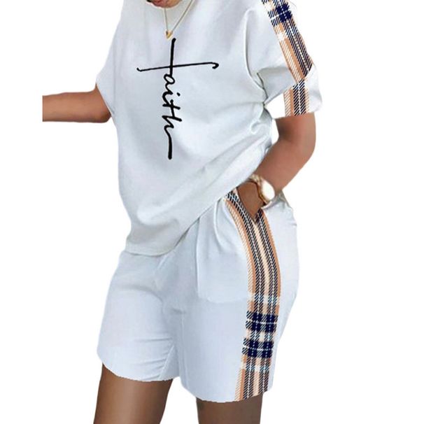 Women's Clothing Women's Short Sleeved Two Piece Printed Suit Style Spring Summer Commuter Wear For Formal & Casual For Women_ecoleips.com