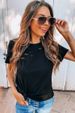 Aria Basics Aria Basics 2022 Summer New Style European And American Foreign Trade Cross-Border Women's Pullover Round Neck Ripped Loose_ecoleips.com