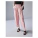 Suitable For All Seasons Counter Quality 2025 Summer New Loose Slimming High Waist Commuter 100% Ramie Nine-point Casual Wide-leg Pants For Women_ecoleips.com