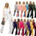 Women’s Stretch Velvet Flared Pants Set – Elegant Two-Piece Outfit For Fall (14 Colors)_ecoleips.com